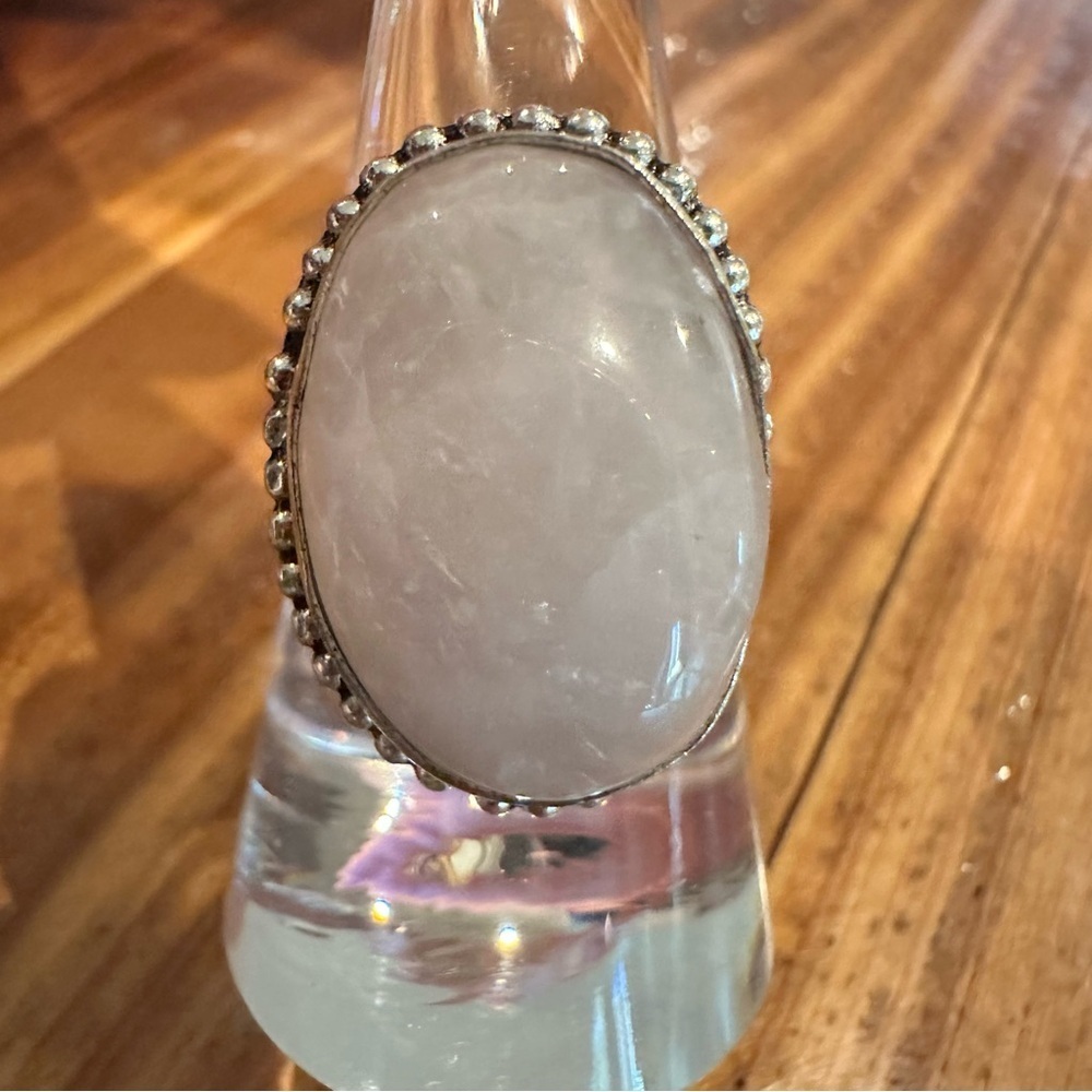 2107 Chic Silver and White Moonstone Gemstone Ring